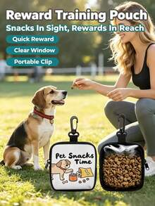 Zippered Dog Training Treat Bag - Portable Polyester Pet Treat Pouch, Suitable For Outdoor Activities And Dog Walking, Colorful Design, Single-Sided Print, One Side Transparent, Essential For Dog Walking | Vibrant Durable Dog Accessory Zipper Bag - Multicolor - View 5