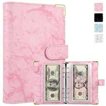 A6 Marble PU Leather Budget Binder With 12PCS Zipper Pockets Cash Envelopes, Magnetic Snap Loose Leaf Planner Organizer For Money Saving & Cash Stuffing - A6 - View 10