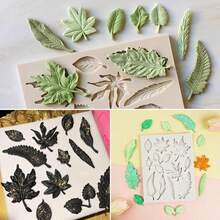 2PCS Leaf Silicone Molds, Tree Leaves Shape Mold, Resin Plaster Polymer Clay Soap Mold, Christmas Decorating Tool - A - View 5