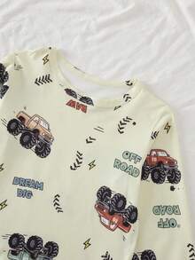 3 Sets Boys Pajama Set Long Sleeve Long Pants Cartoon Print Spring Autumn Home Wear All-Over Print - Multicolor - View 3