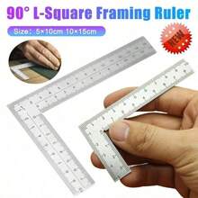 1pc Stainless Steel Mini L Square Shape Ruler Woodworking Tool Precision Measurement Tool For Building Framing Gauges - Multicolor - View 12