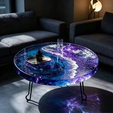 19.69in Large Diameter Round Epoxy Resin Tabletop Silicone Mold, DIY Ocean Beach Landscape Round Table Coffee Table Casting Mold, Flexible Foldable Easy Demolding, Handmade Resin Art Tabletop Making Tool - 19.69in River Table Silicone Mold - View 5