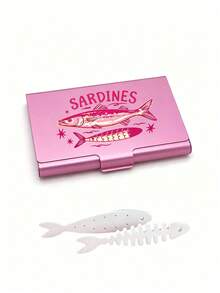 Jewelry Storage Box With Colorful Sardine Pattern; Jewelry Organizer Box. Aluminum Alloy Jewelry Storage Box, Travel Jewelry Storage Box, Metal Business Card Holder, Daily Use Jewelry Box, Accessory Storage, Suitable For Small Earrings, Rings, Pendants, Birthday Gift, Halloween Christmas Gift - Multicolor - View 13