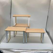 2件組可堆疊廚房香料架，木製多功能桌面收納架，可擴展檯面整理架，浴室檯面收納架 - 白色 - 查看 5