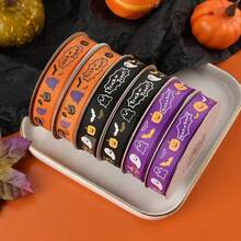 1pc 886in Long 1.5cm Wide Halloween Ghost Pumpkin Ribbed Ribbon, Perfect For DIY Bows, Headbands, Gifts, Flower Bouquets, Baking Packaging, Decoration Webbing - Multicolor - View 5