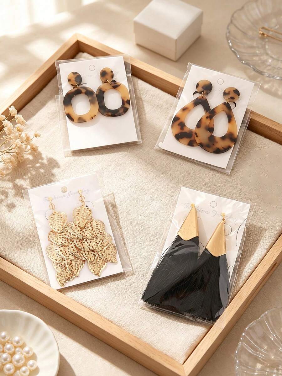 Xiacheng 1/4 Pairs Women Raffia Earrings Set For Women,Boho Bohemian Summer Beach Vacation Party Jewelry,Lightweight Dangle For Daily Wear - Multicolor - View 1