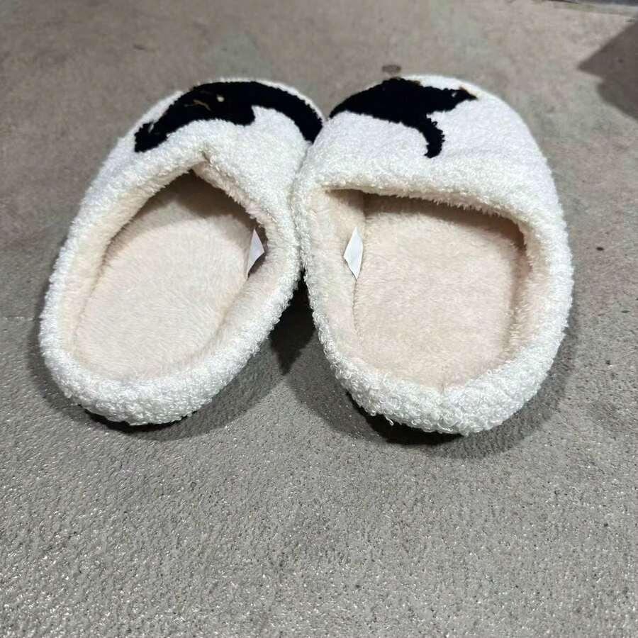 Sandal Rumah Hangat untuk Wanita Motif Dachshund untuk Pemakaian Sehari-hari - putih - View 1