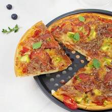 4pcs 11-Inch Pizza Plates With Holes, Oven- Pizza Rack And Round Pizza Tray, Pizza Baking Tools For Baking, Cooking, And Grilling - View 4
