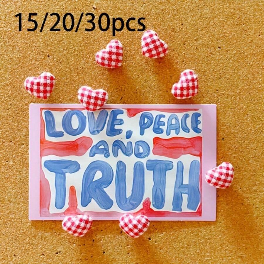 15/20/30 piezas de chinchetas con forma de corazón rojo & blanco, chinchetas con forma de corazón, chinchetas para tablero de anuncios, chinchetas decorativas con forma de corazón y chinchetas, chinchetas para tablero de corcho, chinchetas de decoración de oficina lindas - A - Ver 1