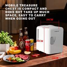 SOKANY21024 Car Small Refrigerator Mini Refrigerator Car Household Dual-Use Small Hot And Cold Box, 4L Flexible Capacity, Cooling 5℃/Heating 50℃, One-Key Hot And Cold Exchange, Very Suitable For Self-Driving/Office/Home/Dormitory Use - White - View 6