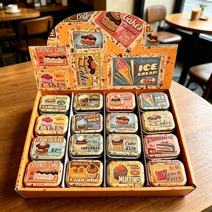 Random Mini Metal Box, Vintage Style, Portable Compartment Storage Box, Used For Storing Coins, Earrings And Nail Clippers, Home Organization And Storage Box - Multicolor - View 1