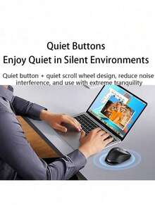 UGREEN Wireless Bluetooth Dual-Mode Mouse, Electromagnetic Side Dual Scroll Wheels, Quiet Noise Reduction Programmable Buttons, 4-Level DPI Adjustment, Universal Business Office Computer Mouse - View 3