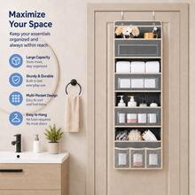 4-Tier High-Quality Multi-Pocket Upgraded Hanging Storage Bag, Reinforced Composite Fabric, Nordic Style Hanging Design, 4+3 Pocket Layout, Includes Extra Mesh Pocket, Durable Material, Suitable For Door, Wall, Bedroom, Bathroom, Pantry Storage, Space-Saving, Storage Box, Closet Organization, Increase Storage Space - View 6