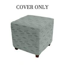 1pc Jacquard Elastic Ottoman Cover, Stain-Resistant Square Footstool Cover, Storage Sofa Footrest Cover - Multicolor - View 16