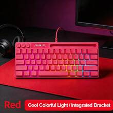 AULA Mechanical Tactile Keyboard 64 Keys RGB Backlit Wired Mini Keyboard Compatible With Laptop PC Portable Mouse Computer Keyboard Original Aula Gaming Keyboard - View 17