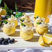 Clear Round Sphere Small Cup, Minimalist Smooth Body With Transparent Texture, Suitable For Desserts, Yogurt, Oatmeal, Jam And Snacks, Perfect For Home Gatherings, Party Platters, Bakery Displays, Compact And Versatile, Stackable Storage, Great For Daily Food Presentation - Transparent - View 2