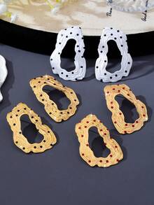 1 Pair Geometric Human Body Fashion Metal Line Earrings - Yellow Gold - View 2