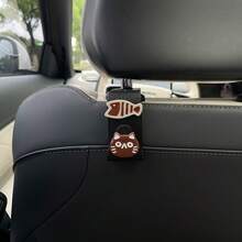 1pc Resin Cat & Fish Car Hook, Hidden Cartoon Cat & Fish 7-Shaped Car Hook For Rear Seat, DIY Resin Decor Patch Cream Glue Accessory, Multi-Function Hanging Hook For Car Rear Seat, Car Interior Hanging Storage Organizer - Cat Fish Bone - View 11