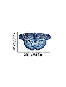 Butterfly Shaped Area Rug, Soft Fluffy Tufted Mat, Blue Floral Moth Pattern, Non-Slip Doormat, Suitable For Bedroom, Living Room, Entryway, Home Decor, Housewarming Gift - Butterfly - View 14