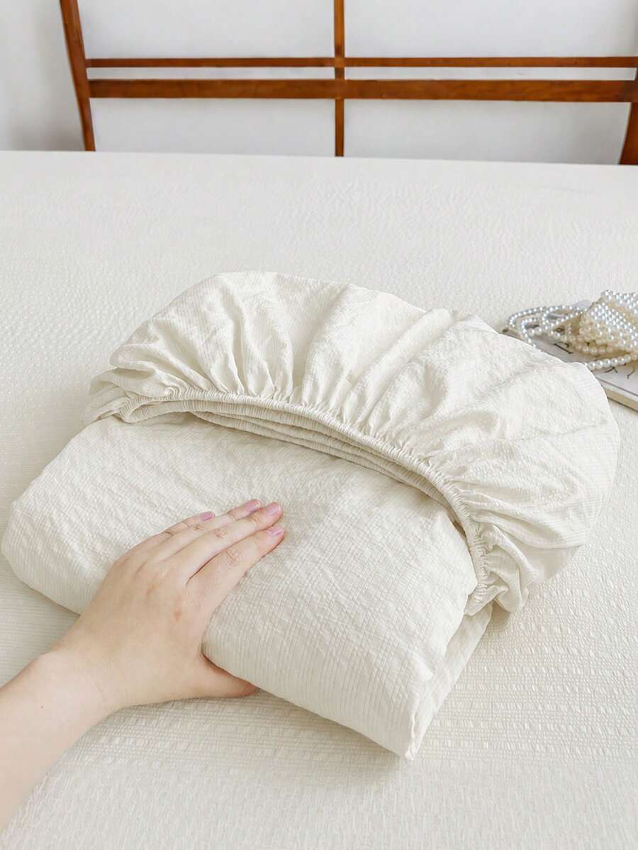 1件純色貼身床單,超柔軟透氣高級微纖維雙層紗布四季床品,可機洗防褪色/防起球/防縮水,清新INS風房間裝飾,適用於特大/大/全/單人床尺寸,居家宿舍客房禮物 - 米色 - 查看 1