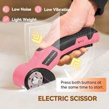 4.2V Cordless Electric Scissors With Safety Lock And LED Light, Ergonomic Non-Slip Handle, 10000 RPM Rotary Cutter, 2000mAh Battery, Suitable For Clothing, Cardboard, Carpet, Leather, Fabric, Cardboard Cutter, Fabric Cutter - Multicolor - View 5