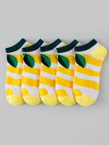5/10/20 Pairs Random Fruit Pattern Women Socks, Fashionable European And American Style Versatile Comfortable Breathable Ankle Socks - Multicolor - View 28