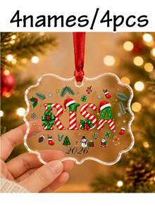 Custom Name Christmas Ornament 2026, Personalized Christmas Tree Hanging Decor, Festive Candy Cane Letter Style, Customized Holiday Ornament, Customizable Name And Year Keepsake, Christmas Home Decoration, Holiday Gift, Christmas Decoration - Style a - View 8