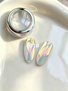 Holographic Nail Powder, Ultra-Fine Mirror Effect Aurora Pigment, Color-Changing Nail Art Powder Sunset Aurora - Multicolor - View 19