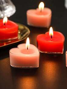9pcs Heart-Shaped Aromatherapy Candles, Suitable For Proposal And Birthday Celebration, Perfect For Girlfriend Birthday/Christmas Gift, Ideal For Birthday, Party, Wedding Decoration - Multicolor - View 1