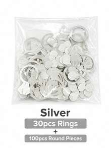130 PCS Diamond Ring Confetti, 30 Paper Rings + 100 Round Confetti Pieces. Gold & Silver Glitter Throwing Confetti For Wedding, Proposal, Bridal Party, Wedding Anniversary, Candlelight Dinner. Themed Party Decor Table, Bed & Dining Table Decoration - Multicolor - View 10