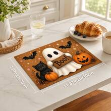 1pc Halloween Ghost Pattern Kitchen Absorbent Drying Mat, Fun Horror Style, Suitable For Halloween, Autumn Kitchen Countertop, Dining Table, Coffee Machine And Party Decoration - Multicolor - View 9