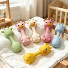 2pcs/Set Silicone Giraffe Rattle Toy Set, Sand Shaker Rattle + Hollow Ball Rattle, Easy To Grip And Clean, Toy Set Loved By Both Baby Boys And Girls, Newborn Gift, Christmas And Halloween Gift - Multicolor - View 5