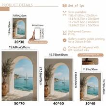 1件裝 希臘群島航海壁飾版畫 地中海海岸拱門海報 藍色海景藝術帆布壁飾 夏日鄉村別墅風 秋季農舍風 適合現代居家裝飾 房間 客廳 浴室 廚房 - A - 查看 5