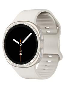 手錶錶帶 + 手錶錶殼套組，相容於 Galaxy Watch9/8 40mm 和 44mm。柔軟舒適休閒運動矽膠錶帶，抗震耐刮亮面水鑽錶殼。易於佩戴，觸控靈敏，適合女性智慧手錶錶帶與錶殼。 - 星光錶帶配鑲鑽錶殼 - 查看 5