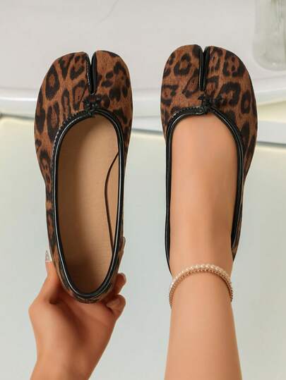 Zapatos planos tipo slip-on con abertura en el dedo para mujer, bailarinas de corte bajo, estilo minimalista, cómodos y elegantes para uso diario, versátiles, zapatos tipo abuela para ir al trabajo