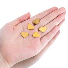 10Pcs Stainless Steel Heart-Shaped Pendant Connectors For DIY Earrings, Bracelets, Necklaces Jewelry Making Accessories - 10Pcs - View 5