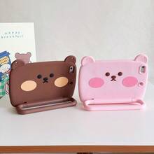 Lolla 1pc Cute Bear Protective Case Compatible With IPad 7/8/9 Tablet Shell 2022 Apple Air 5/4/3 9th Gen 10.2 Silicone Pro 11 Full Coverage 2024 Mini 7 New Air 6/A7/8/9 - Pink - View 2