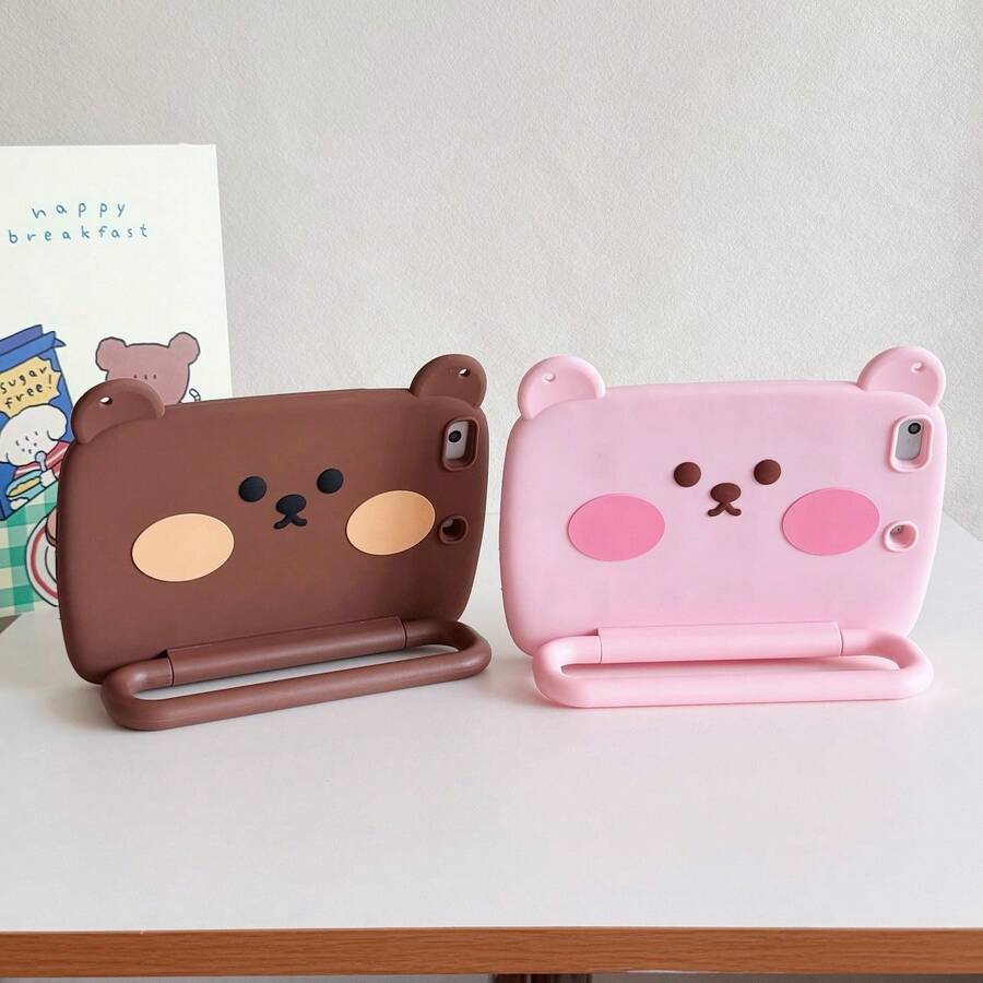 Lolla 1pc Cute Bear Protective Case Compatible With IPad 7/8/9 Tablet Shell 2022 Apple Air 5/4/3 9th Gen 10.2 Silicone Pro 11 Full Coverage 2024 Mini 7 New Air 6/A7/8/9