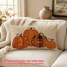 1件裝 It's Fall Y'all 南瓜圖案仿刺繡枕套，極簡鄉村風輕量聚酯纖維單面印花靠墊套，可手洗、機洗、乾洗，拉鍊封口，適用於居家、沙發、床、臥室、客廳、咖啡廳、展覽廳，裝飾枕套，節日派對裝飾 - 橘色 - 查看 9