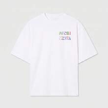 Mucha Siesta Mucha Fiesta T-Shirt White With Multicolored Retro Festive Print Streetwear Unisex Top - White - View 5