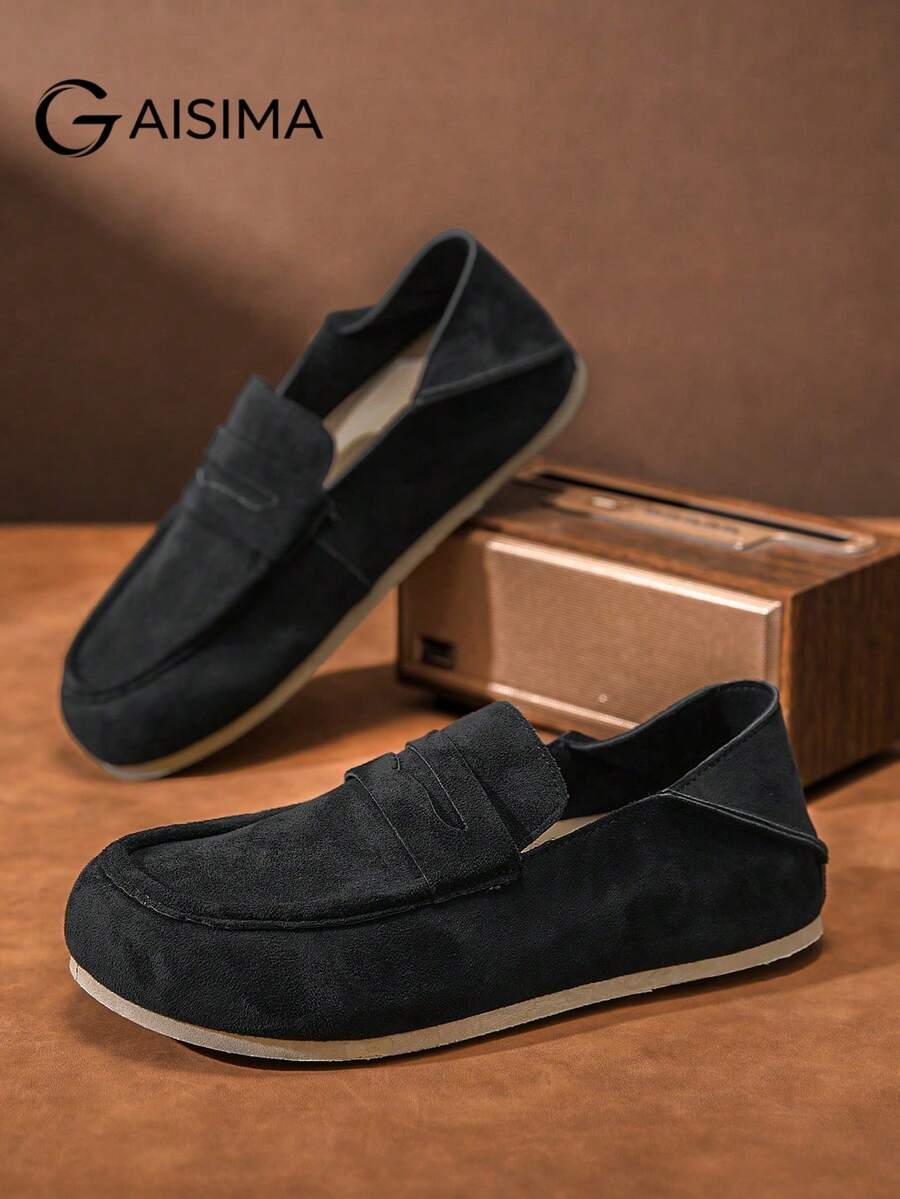 Men's Summer Height-Increasing Closed-Toe Slip-On Loafers, Thick Sole Office Casual Shoes For Couples
