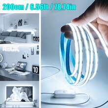 5/3/2/1m COB High Brightness Flexible LED Strip Light, USB Plug-In Power, Button Switch Control, Ultra-Thin Decorative Light Bar, Suitable For Cabinets, Mirrors, Ceilings, Kitchens, Bedrooms And Offices, Wall Decoration Fill Light And Backlight Multi-Scene Lighting - LED Strip - View 10