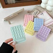 Adhesive Suction Cup Phone Holder, Invisible Foldable Hair Slides Back Sticker, Ultra-Thin Silicone Non-Slip Pad, Bathroom Mirror Glass Wall Fixed Desktop Movie Watching Gadget, Back Sticker, Macaron Color For Women - Multicolor - View 2