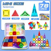 50/70/100pcs Magnetic Building Blocks, 2-In-1 Magnetic Construction Set, STEM Stacking Montessori Learning Toy, Suitable For Boys And Girls Aged 3+ Preschool Kindergarten Play Gift, Mixed Colors - Multicolor - View 18