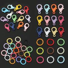 120pcs DIY Keychain Making Parts Random Mixed Colors Include 40pcs Lobster Clasp + 80pcs Jump Rings, Zinc Alloy Spring Clasp Hook Connector Suitable For Braided DIY Keychain Pet Collar Connector Open Connection Ring Bag Charm Keychain Accessories Making Materials DIY Keychain Accessories Making - Lobster Buckle & Jump Ring - View 10