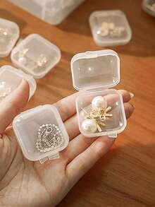 10/20/30/50pcs Jewelry Storage Boxes, Jewelry Organizer, Mini Plastic Storage Boxes, Multi-Functional Convenient With Lid Storage Boxes, Travel Earring Necklace Storage Boxes, Suitable For Display, Jewelry Storage, Organization. - Multicolor - View 3