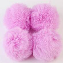 8cm Fluffy Pom Poms, Large Multi-Color Plush Balls, DIY Crafts, Wreaths, Decorative Keychains, Clothing Decoration, 4pcs/Bag - Multicolor - View 23