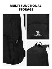 CAMEL CROWN Casual Sports Backpack, Outdoor Cycling Hiking Climbing Bag, Lightweight Travel Backpack - Black - View 4