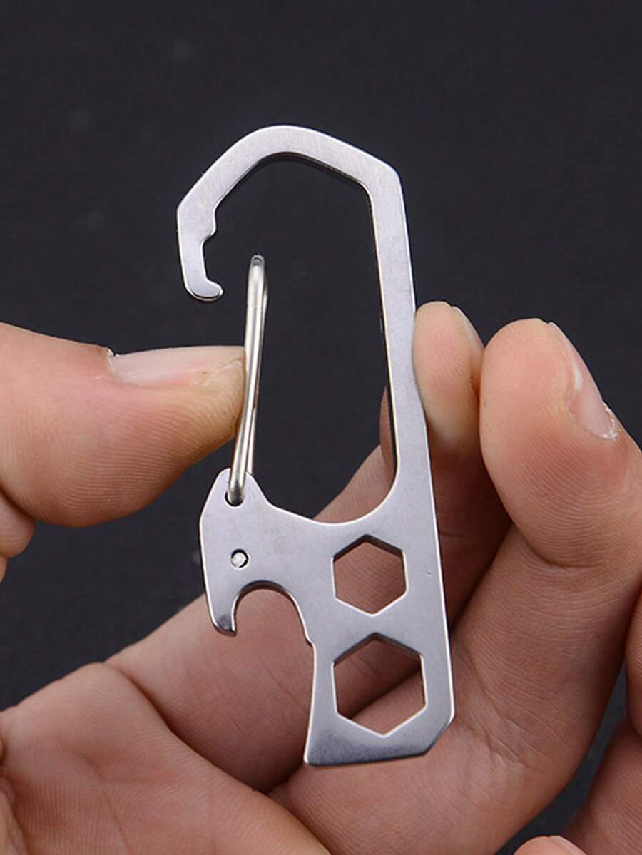 Double‑Ring Metal Carabiner Keychain,Portable Bag Accessory,Key Holder For Daily Outdoor Camping Hiking,Practical Gift For Holiday&Back‑To‑School - Multicolor - View 1
