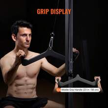 LAT Pulldown Attachment, Cable Machine Rowing V-Bar Attachment, Tricep Pull Down Bar, Back Strength Training Rubber Coated Handle Grip, Bicep Curl Tricep Lat Pulldown Bar For Home Gym Fitness - Middle Grip Handle - View 5